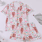 Cow Floral Print Short Pajama Set OMFORT