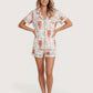 Cow Floral Print Short Pajama Set OMFORT