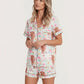 Cow Floral Print Short Pajama Set OMFORT