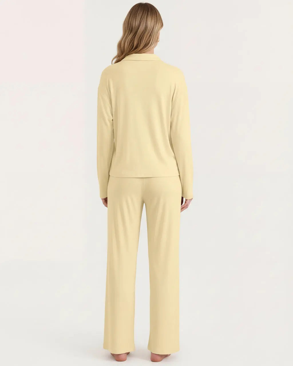 Solid Loose Casual Print Pajama Set OMFORT