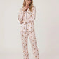 Teddy Bear Print Long Pajama Set OMFORT
