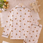 Teddy Bear Print Long Pajama Set OMFORT