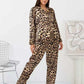Mature Leopard Print Long Pajama Set OMFORT