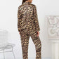 Mature Leopard Print Long Pajama Set OMFORT