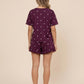 Heart Print Short Sleeve Lounge Set OMFORT