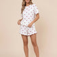 Heart Print Short Sleeve Lounge Set OMFORT