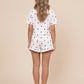Heart Print Short Sleeve Lounge Set OMFORT