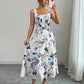 Fashionable Elegant Printed Waist Cinching Dress OMFORT