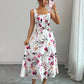 Fashionable Elegant Printed Waist Cinching Dress OMFORT