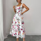Fashionable Elegant Printed Waist Cinching Dress OMFORT