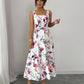 Fashionable Elegant Printed Waist Cinching Dress OMFORT