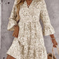 Casual Boho Vacation V-Neck Floral Print Mini Dress OMFORT