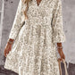 Casual Boho Vacation V-Neck Floral Print Mini Dress OMFORT