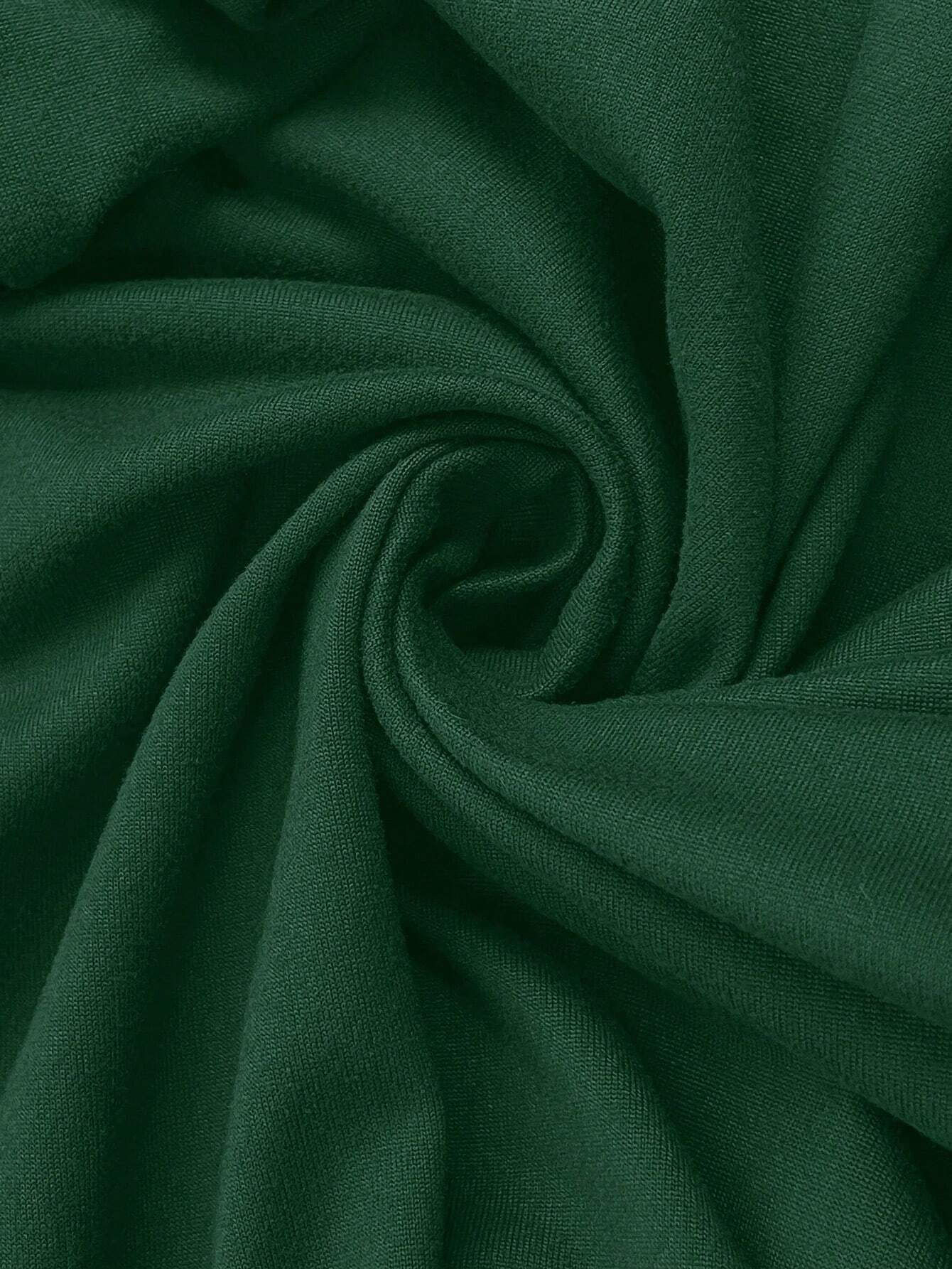 Soft V-Neck Short Sleeve Ruched Pocket Midi Dress OMFORT