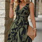 Elegant Floral Wrap Front V-Neck Mini Dress OMFORT