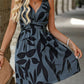 Elegant Floral Wrap Front V-Neck Mini Dress OMFORT