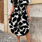 Summer Print Bawting Sleeve Casual Midi Dress OMFORT