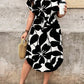Summer Print Bawting Sleeve Casual Midi Dress OMFORT