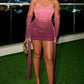 Draped Halterneck See Through Mini Dress OMFORT