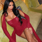 Draped Halterneck See Through Mini Dress OMFORT