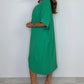V-Neck Tie Knot Twist Front Oversized Midi Dress OMFORT