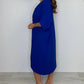 V-Neck Tie Knot Twist Front Oversized Midi Dress OMFORT
