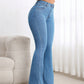 Simple Casual Button Front Pocket Skinny Flare Jeans OMFORT