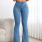 Simple Casual Button Front Pocket Skinny Flare Jeans OMFORT