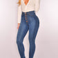 Classic Button Up High Waist Skinny Jeans OMFORT