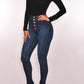 Classic Button Up High Waist Skinny Jeans OMFORT