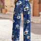 Floral Print High Waisted Straight Leg Jeans OMFORT