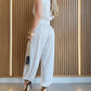 Padded Shoulders Sleeveless Cinched Waist Side High Slit Overalls Casual Hollow-out Back Ruched Jumpsuit Omfort