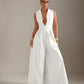 Solid Zip Front Sleeveless Extreme Wide Leg Jumpsuit OMFORT