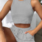 Fashion Ribbed Knit Tank Top And Drawstring Shorts Set Tracksuit OMFORT