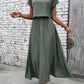 Casual Linen Blend Relaxed Fit Midi Two Piece Set OMFORT