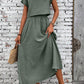 Casual Linen Blend Relaxed Fit Midi Two Piece Set OMFORT