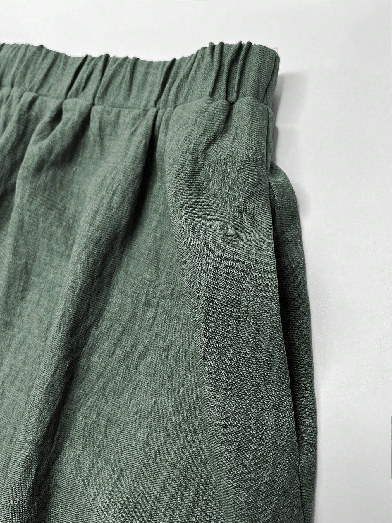 Casual Linen Blend Relaxed Fit Midi Two Piece Set OMFORT