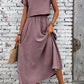 Casual Linen Blend Relaxed Fit Midi Two Piece Set OMFORT