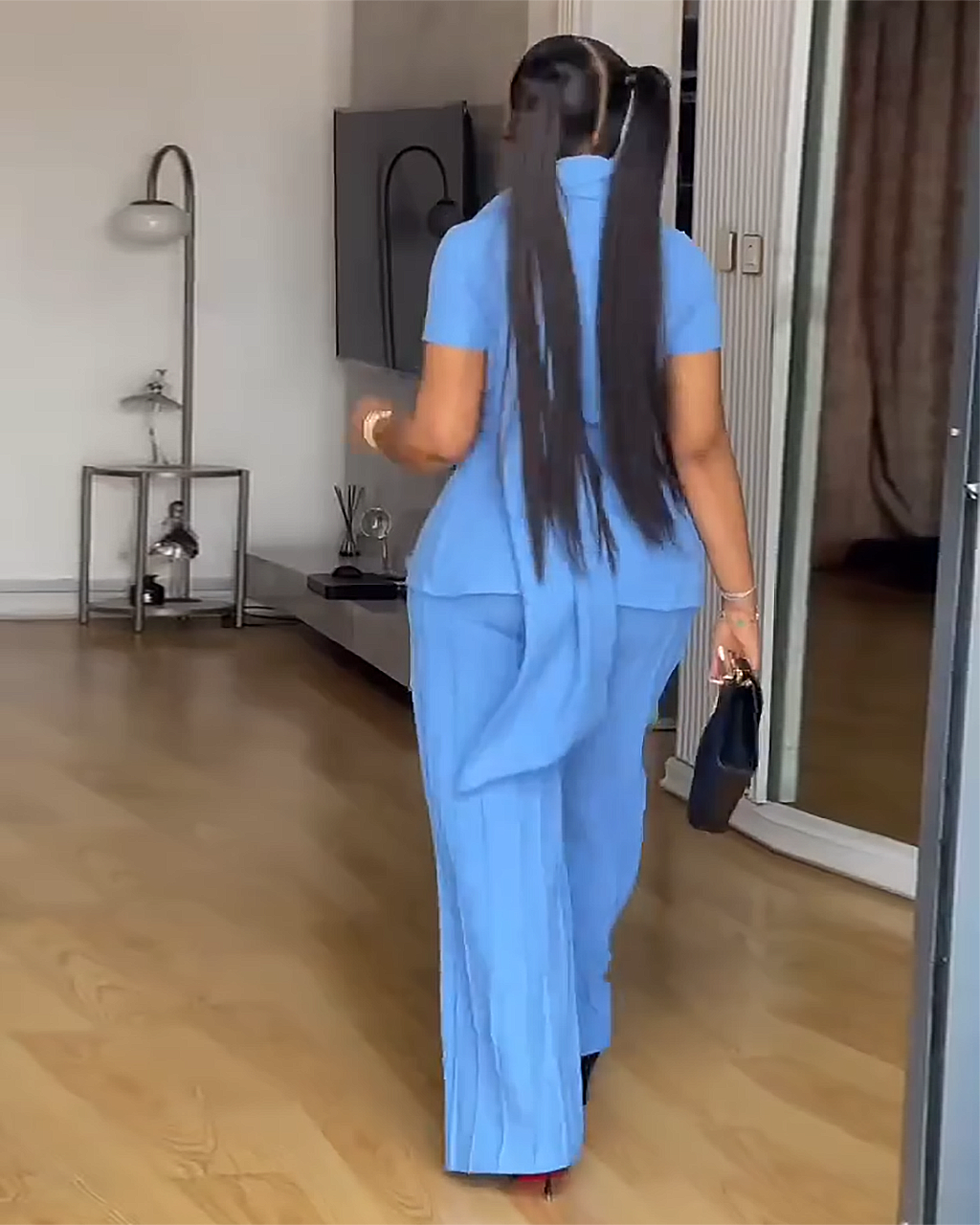 Elegant Shawl Collar Blazer And Wide Leg Pants 2Pcs Set OMFORT