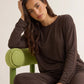 Brown Long Sleeve Two-piece Lounge Set OMFORT