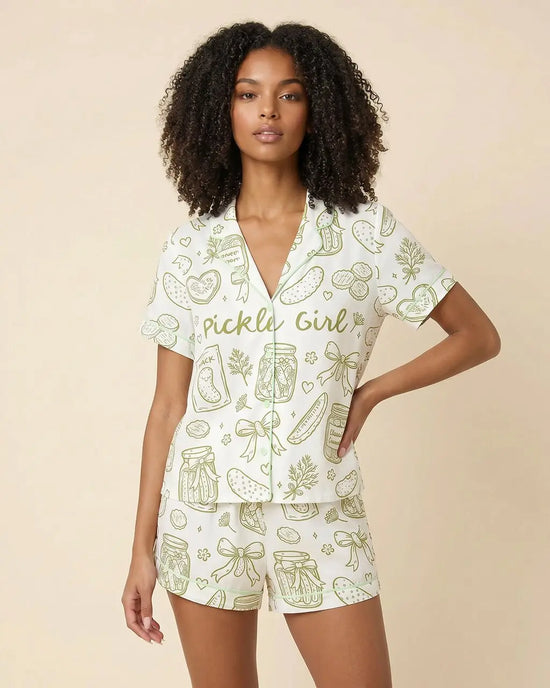 Pickle Girl Print Pajama Set OMFORT