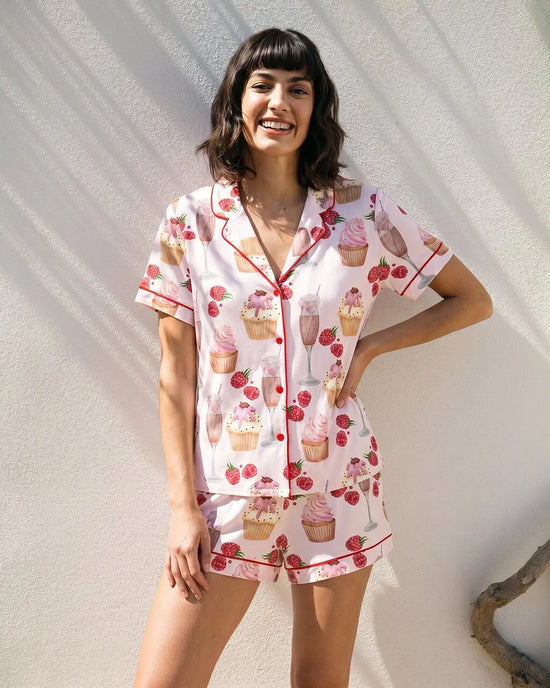 Cupcake & Raspberry Print Pajama Set OMFORT