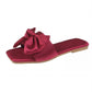 Women's Satin Bow Open-Toe Flat Slippers OMFORT