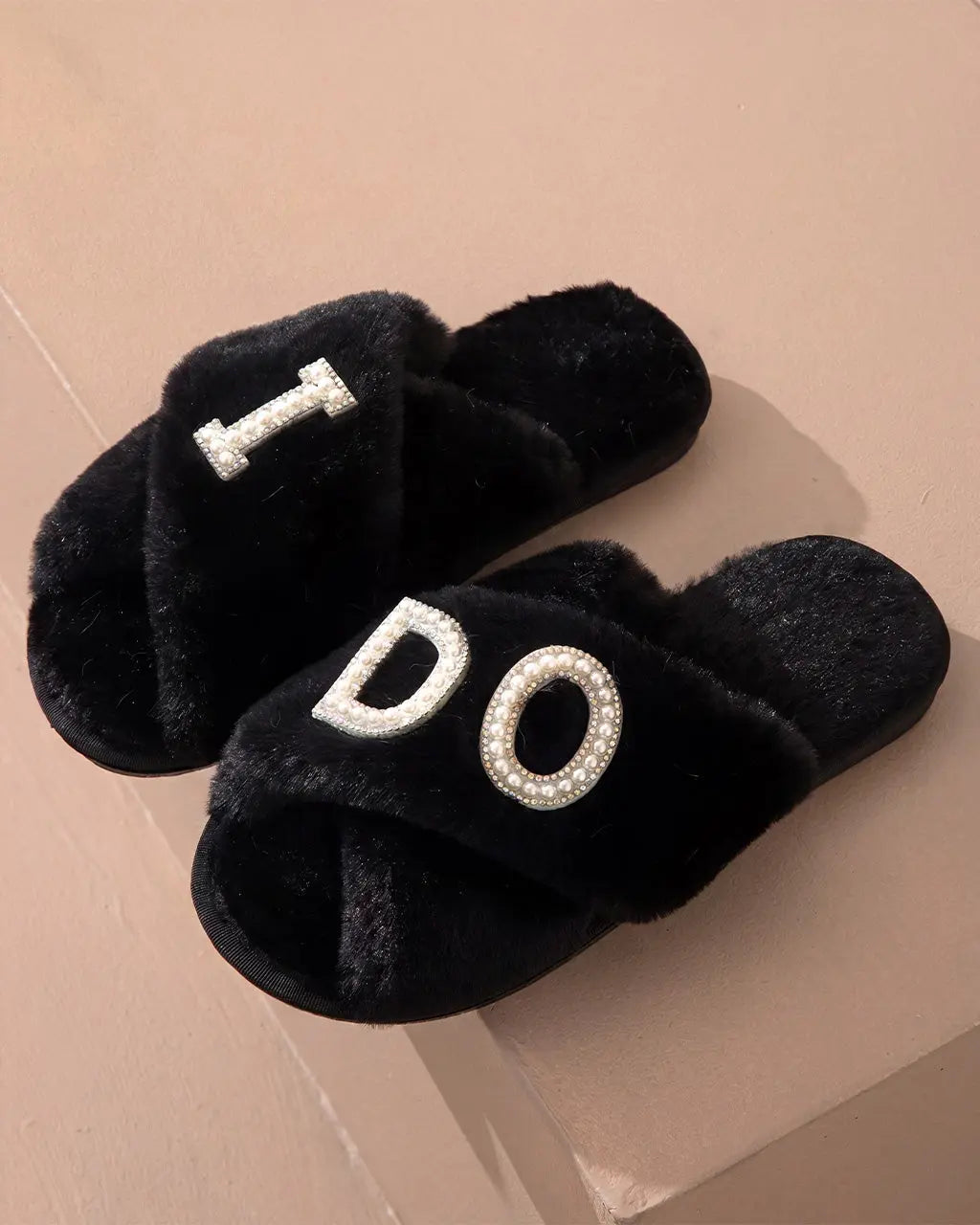 Pearl I DO Furry Open-Toe House Slippers OMFORT