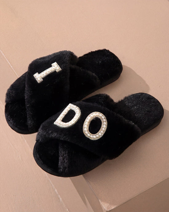 Pearl I DO Furry Open-Toe House Slippers OMFORT
