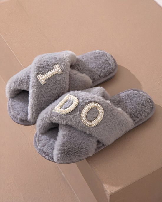 Pearl I DO Furry Open-Toe House Slippers OMFORT