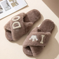 Pearl Crown & Letter Embellished Bride Slippers OMFORT
