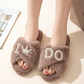 Pearl Crown & Letter Embellished Bride Slippers OMFORT