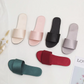Solid Color Satin Slide Slippers OMFORT