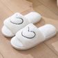 Heart Outline Embroidered Fuzzy Indoor Slippers OMFORT